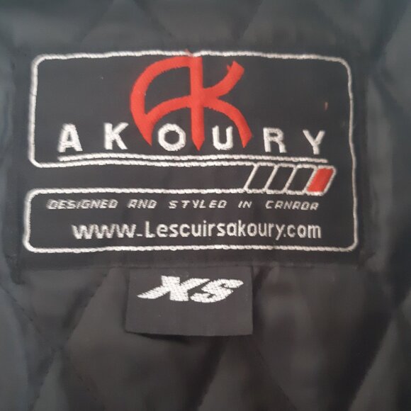 AKOURY Genuine Leather Jacket Look Moto Racing XS Unisex White, Orange and Black - Picture 2 of 16